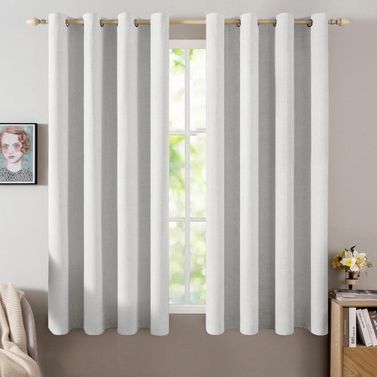 MIULEE Blackout Curtains 52x84" Beige, 2 Panels