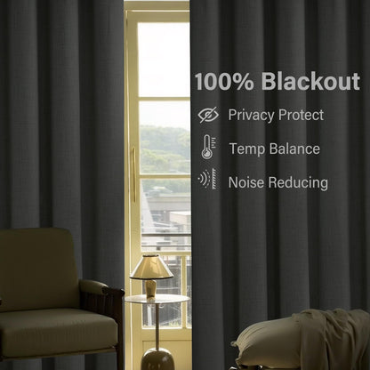 Urban Lotus Blackout Curtains 52x84" Beige, 2 Panels