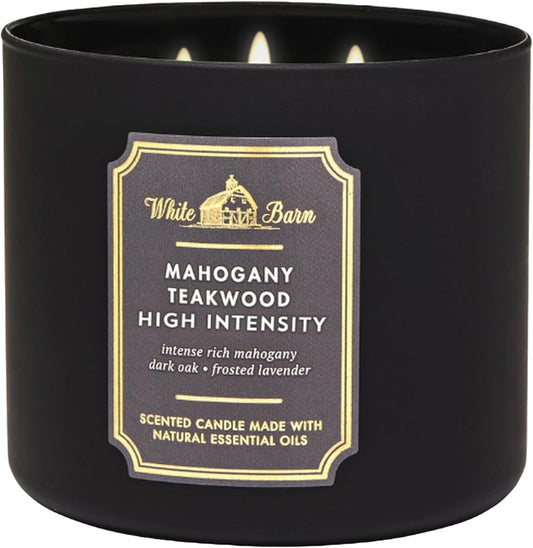 BBW White Barn 3-Wick Candle, Mahogany Teakwood