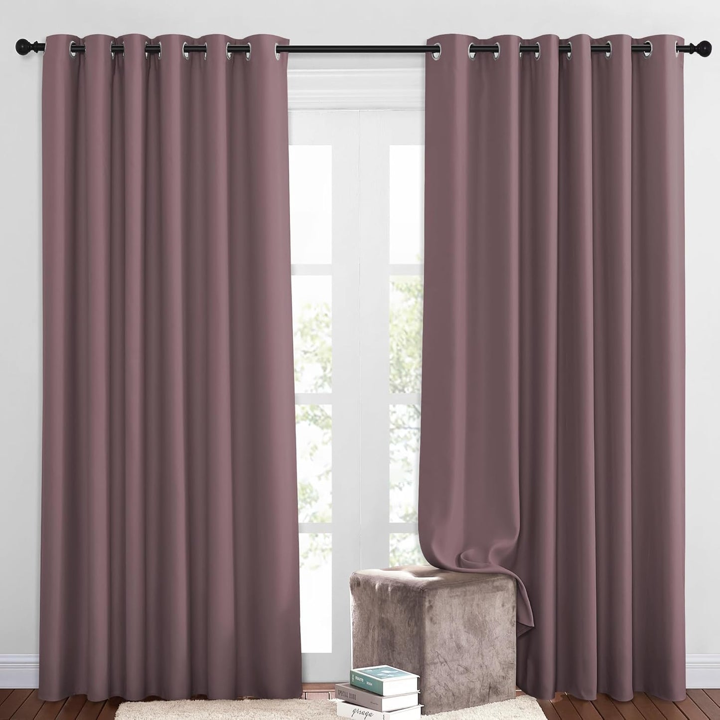 NICETOWN Gray Blackout Curtains for Bedroom
