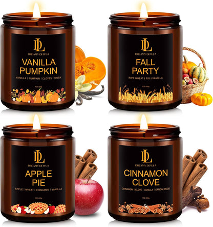 4-Pack Fall Scented Soy Candles