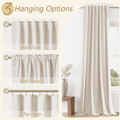Cream Linen Blackout Curtains – 2 Panels