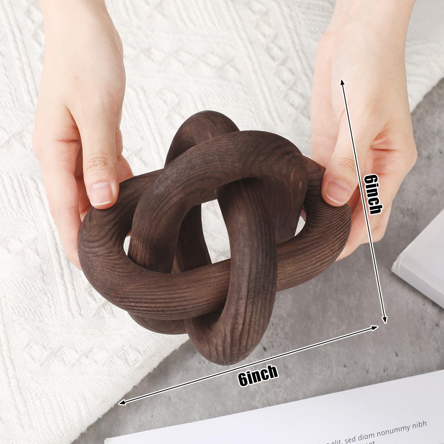 Yalikop Wood Knot Decor, White