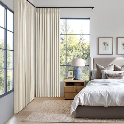 MIULEE Blackout Linen Curtains 96" 2 Panels