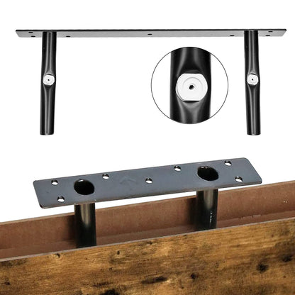 QEEIG Floating Shelves, 3pcs, Rustic Brown