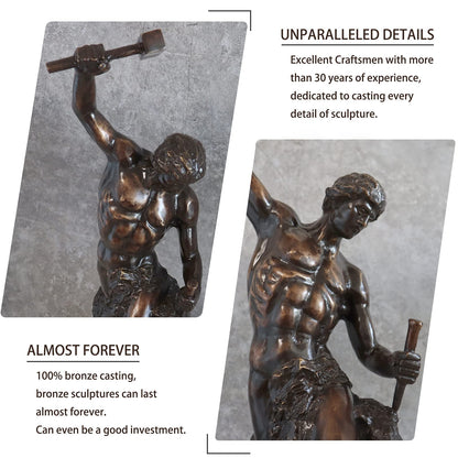 Bronze Self-Made Man Statue 18.5"