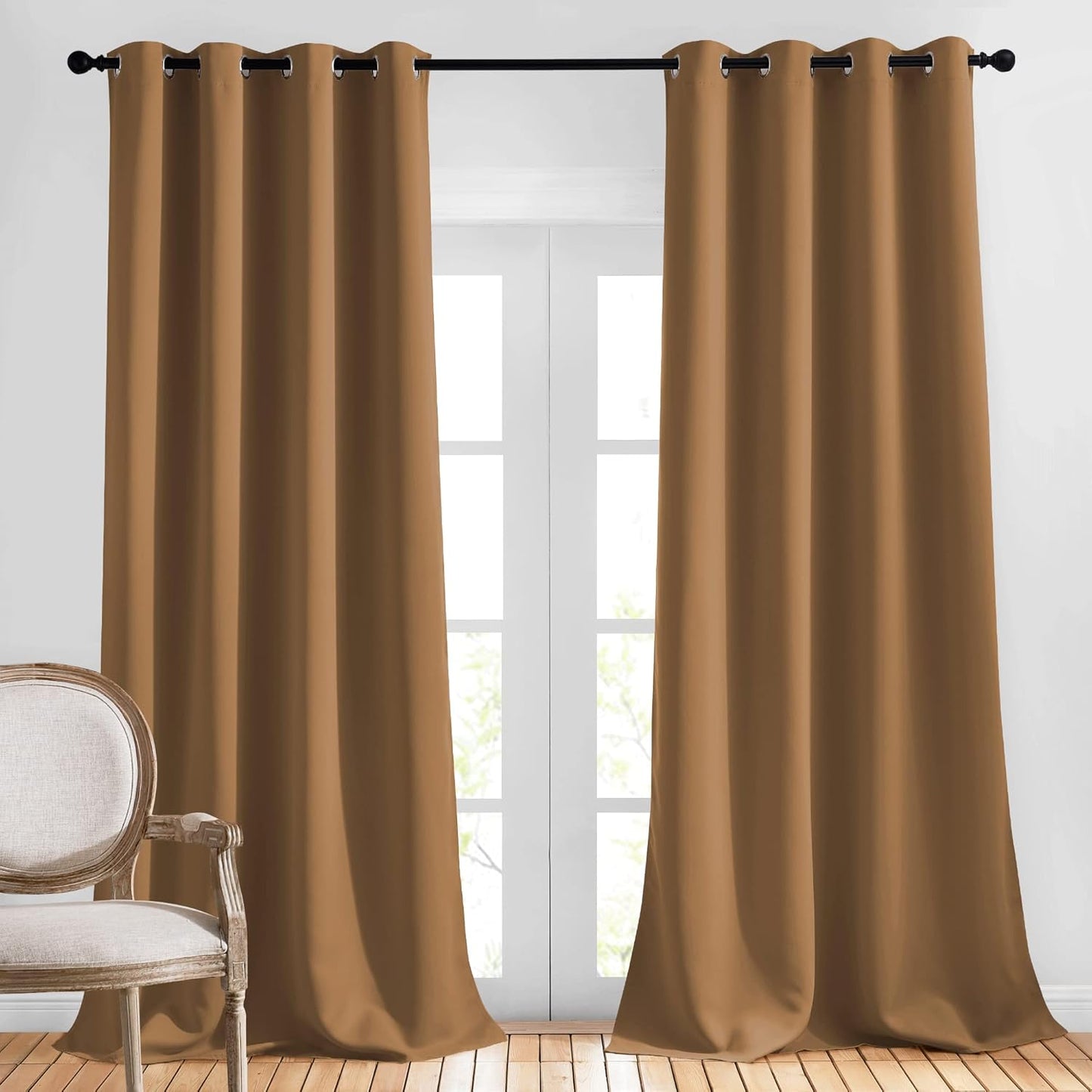NICETOWN Gray Blackout Curtains for Bedroom
