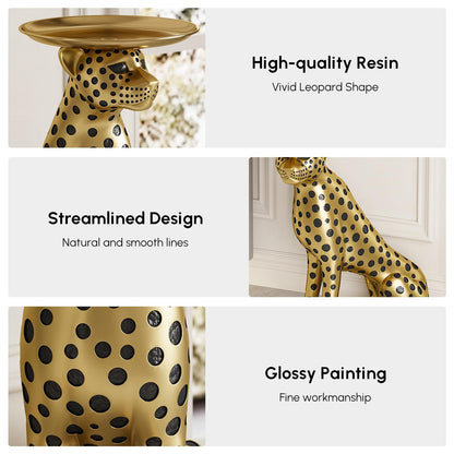 Homary Gold Leopard Side Table