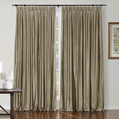 Silk Pinch Pleat Curtain – Sand, 52"x90"