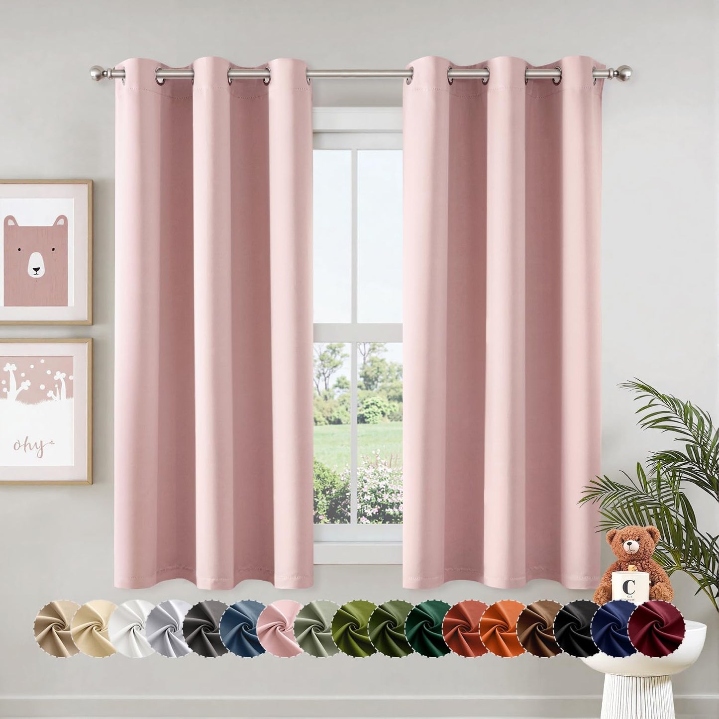 Blackout Curtains – Sage Green, 40"x63", 2 Panels