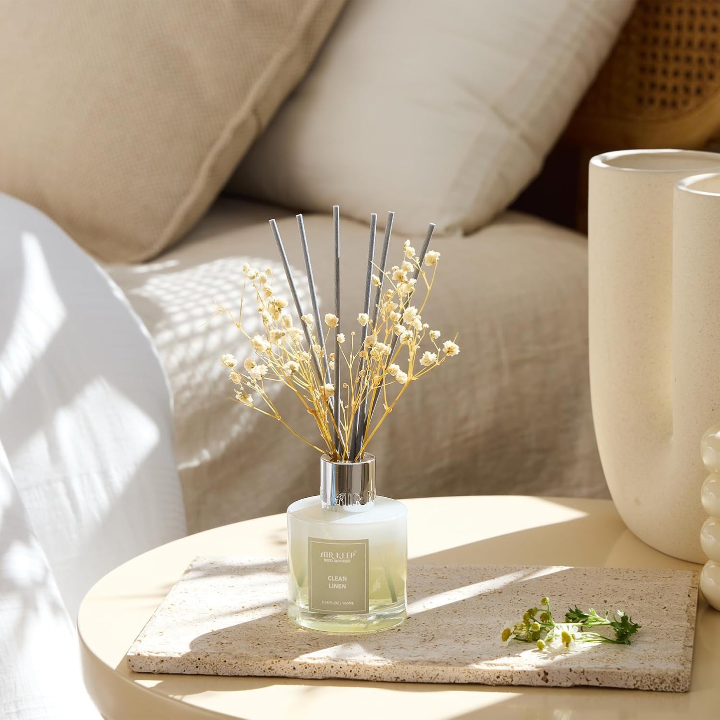 Airkeep Reed Diffuser Set 100ml, Clean Linen