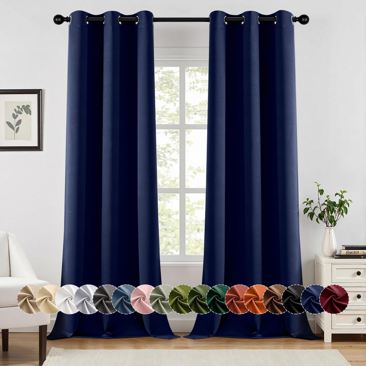 Blackout Curtains – Sage Green, 40"x63", 2 Panels