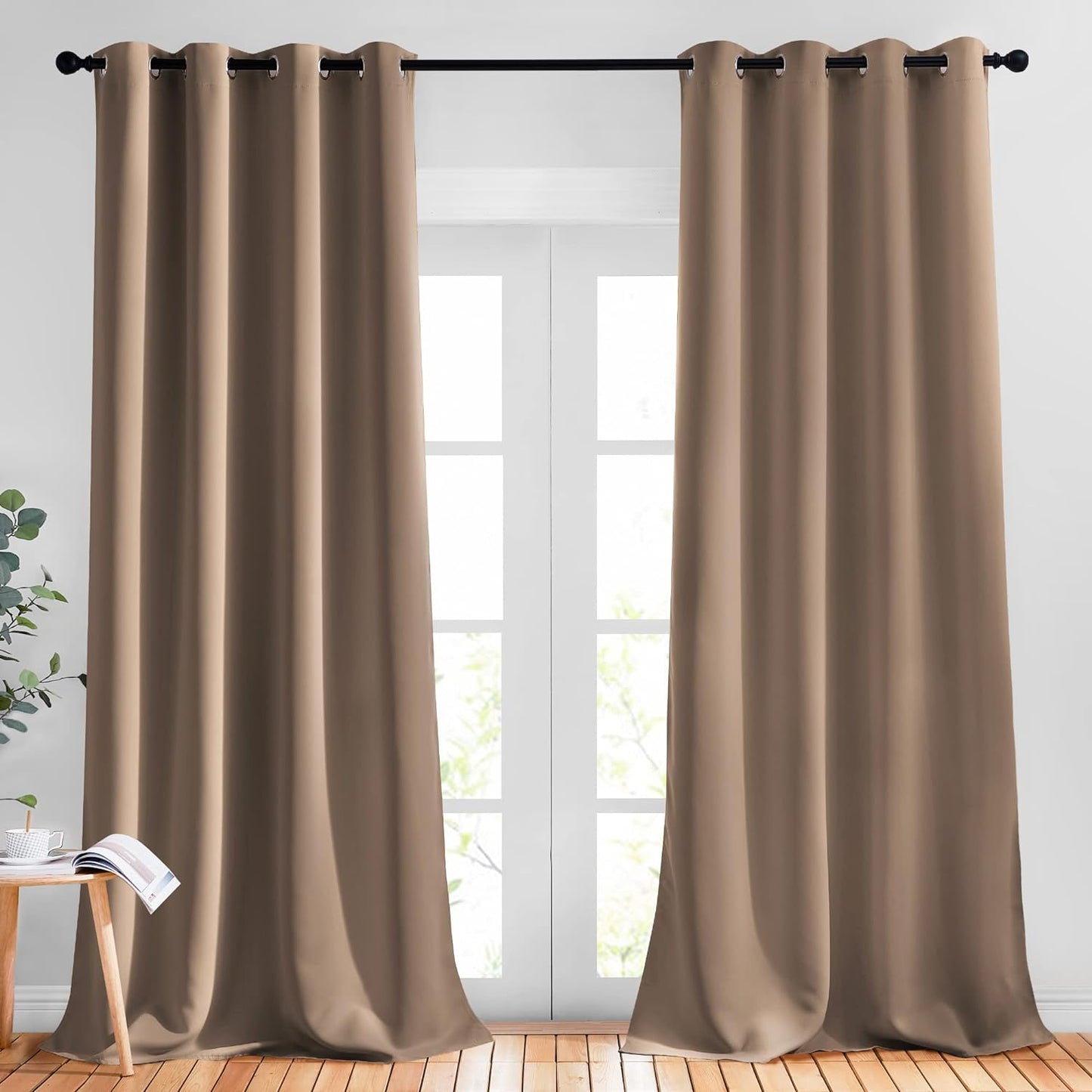 NICETOWN Gray Blackout Curtains for Bedroom