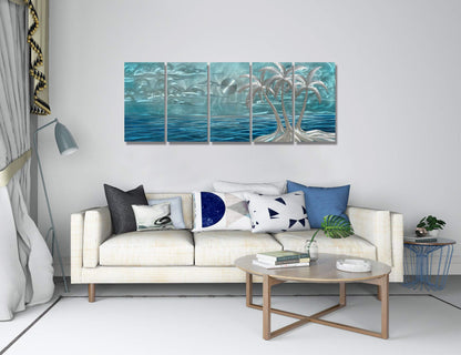 BATRENDY ARTS Silver Tree Wall Art