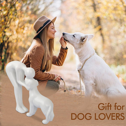 Dog & Man Sculpture, Sandstone