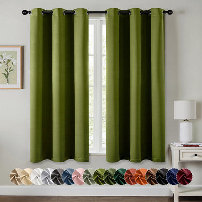 Blackout Curtains – Sage Green, 40"x63", 2 Panels