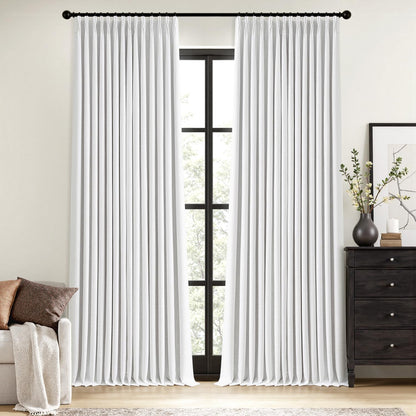 MIULEE Blackout Linen Curtains 96" 2 Panels