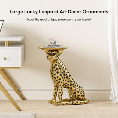Homary Gold Leopard Side Table