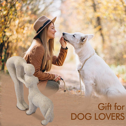 Dog & Man Sculpture, Sandstone