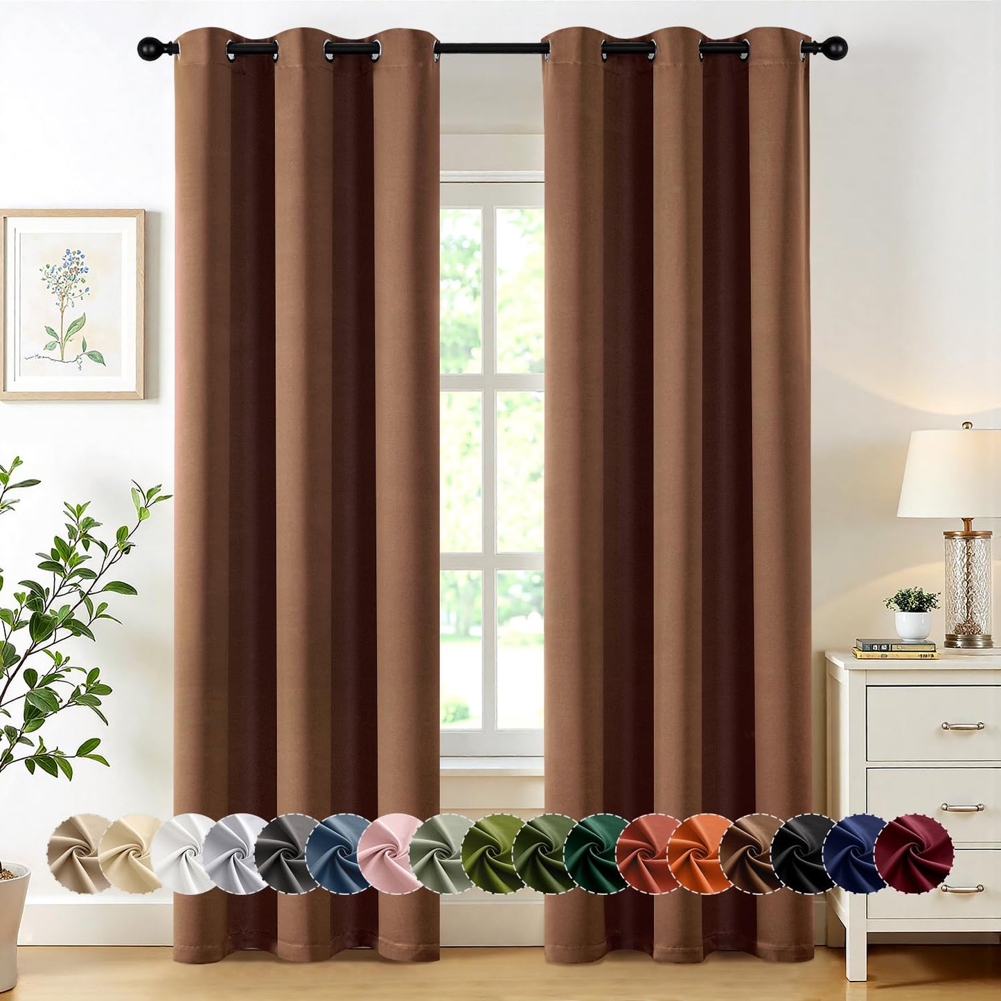 Blackout Curtains – Sage Green, 40"x63", 2 Panels