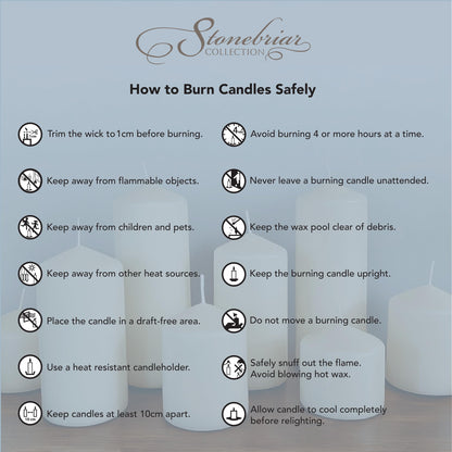 Stonebriar Unscented White Pillar Candles, 6-Pack, 3"x6"