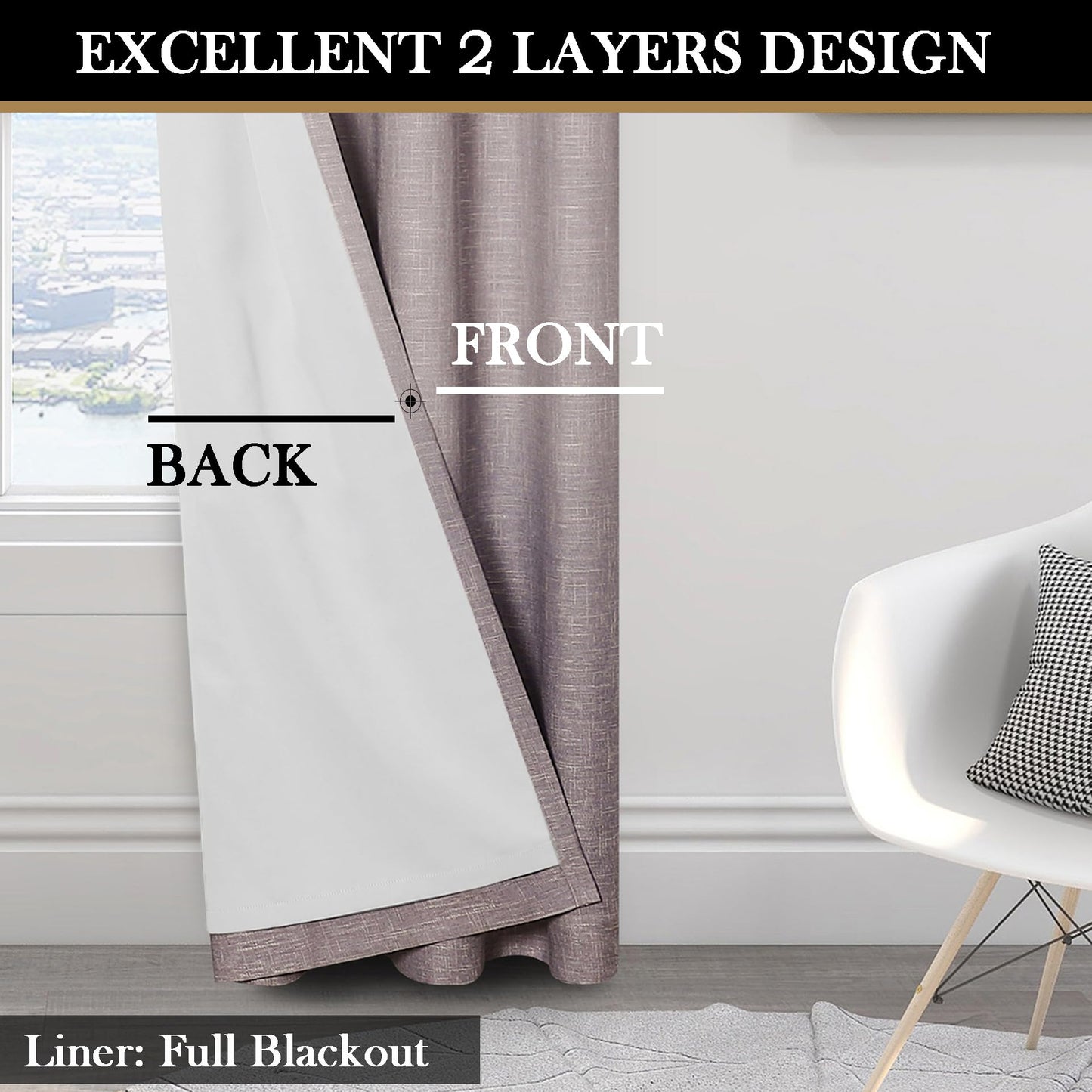 Ombre Blackout Curtains 50x84" Gray, 2 Panels