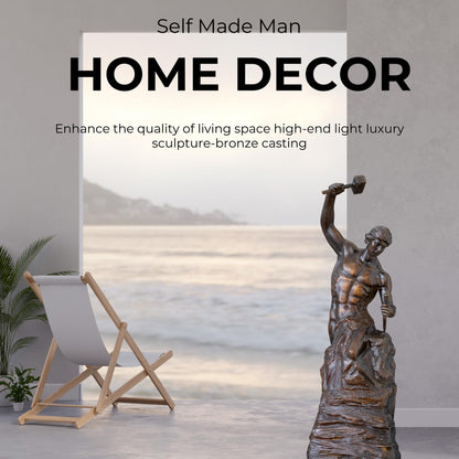Bronze Self-Made Man Statue 18.5"