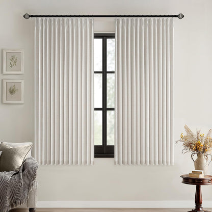 MIULEE Blackout Linen Curtains 96" 2 Panels