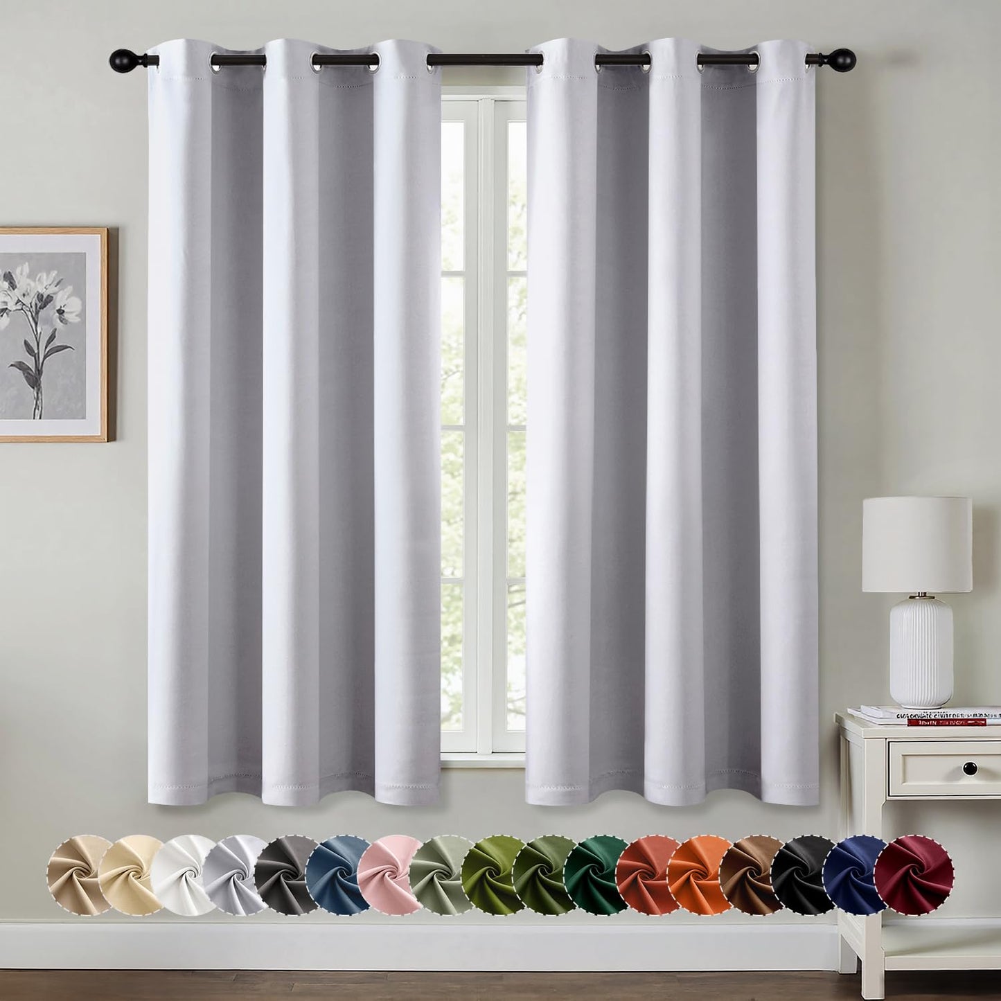 Blackout Curtains – Sage Green, 40"x63", 2 Panels