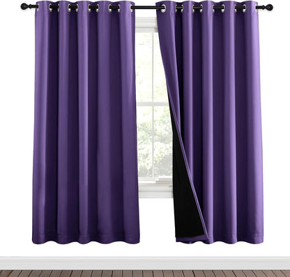 NICETOWN Grey Blackout Curtains 70x108, Set of 2