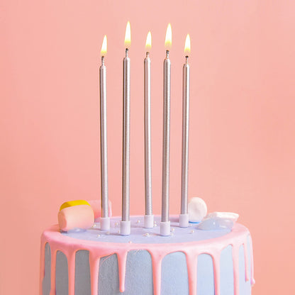 PHD CAKE Gold Long Thin Metallic Birthday Candles