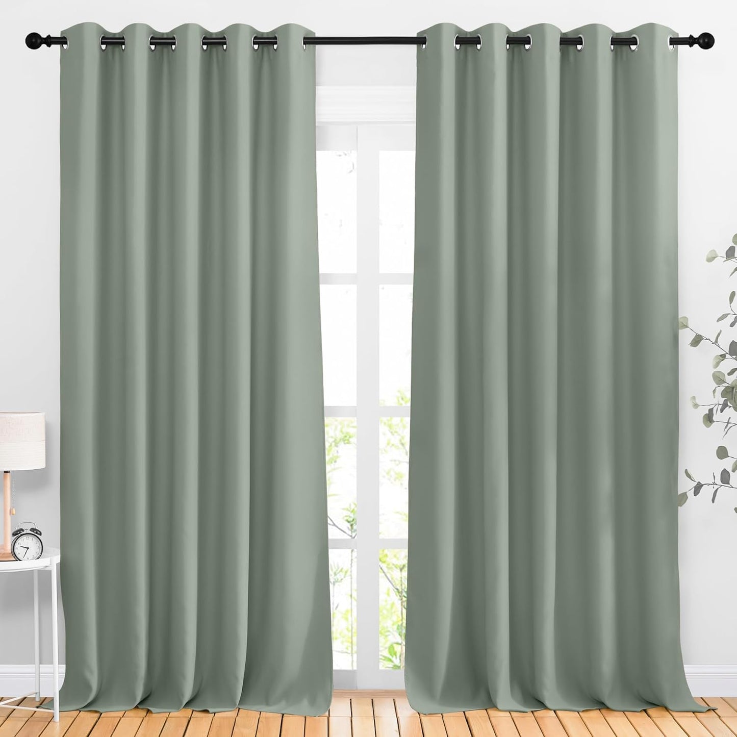 NICETOWN Gray Blackout Curtains for Bedroom