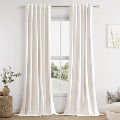 Cream Linen Blackout Curtains – 2 Panels