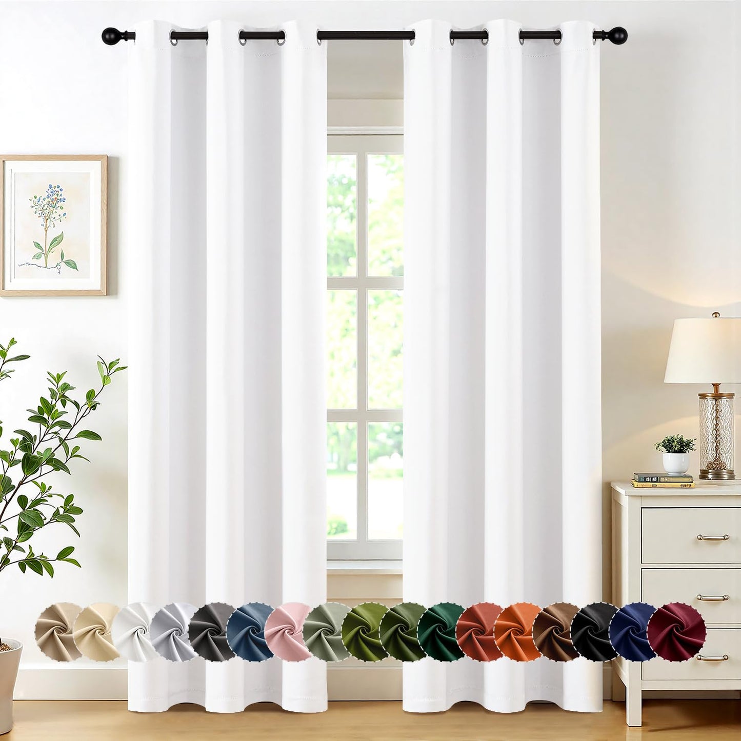 Blackout Curtains – Sage Green, 40"x63", 2 Panels