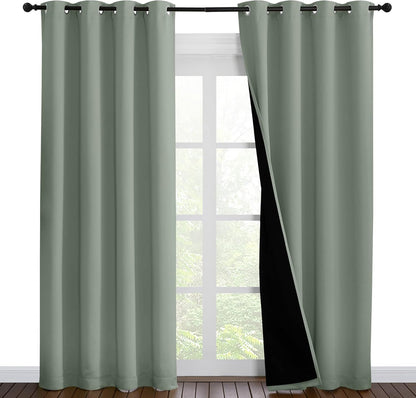 NICETOWN Grey Blackout Curtains 70x108, Set of 2