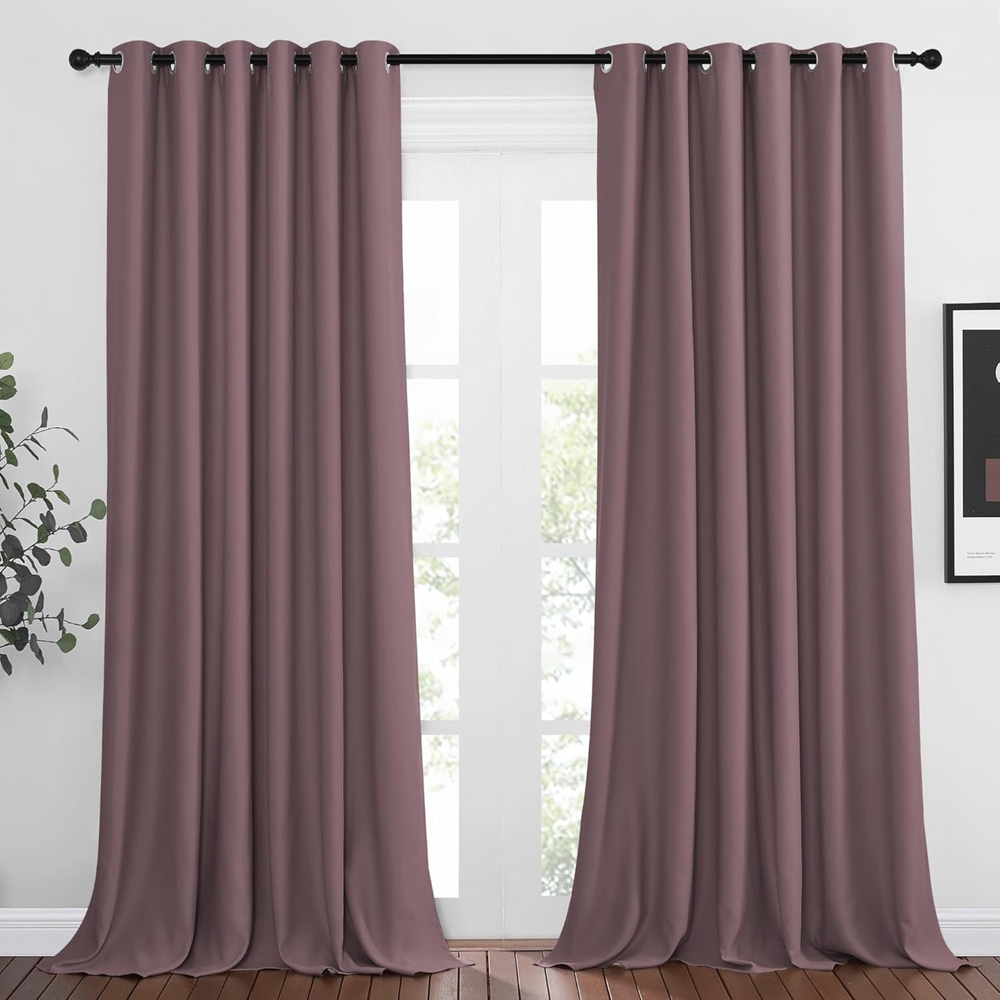 NICETOWN Gray Blackout Curtains for Bedroom