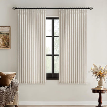 MIULEE Blackout Linen Curtains 96" 2 Panels
