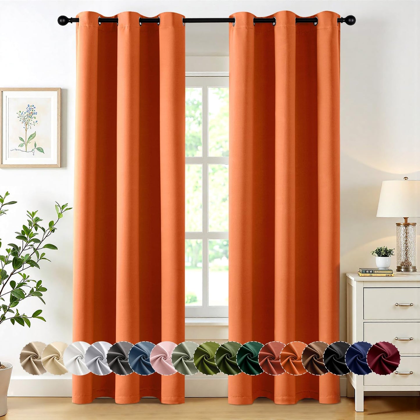 Blackout Curtains – Sage Green, 40"x63", 2 Panels