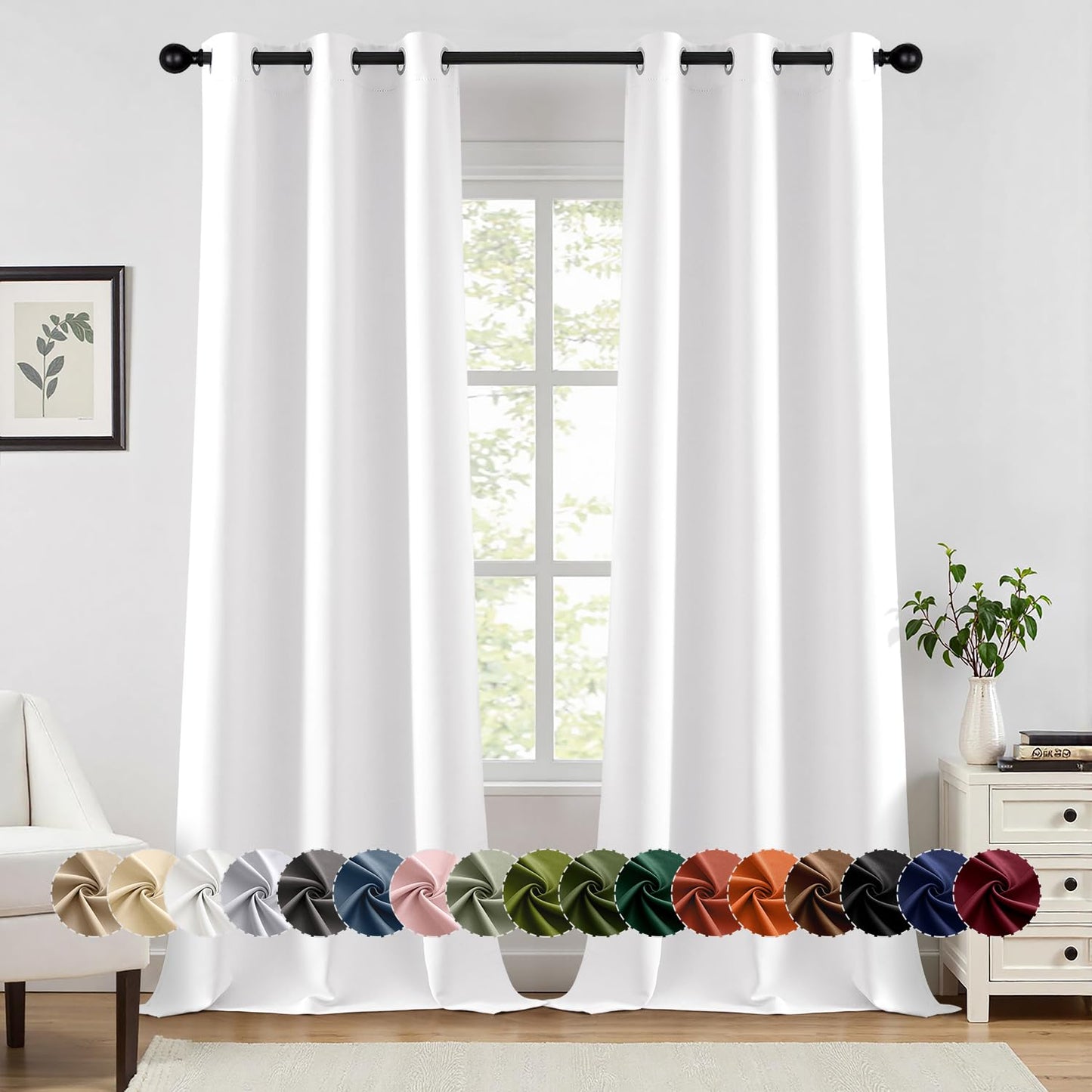 Blackout Curtains – Sage Green, 40"x63", 2 Panels