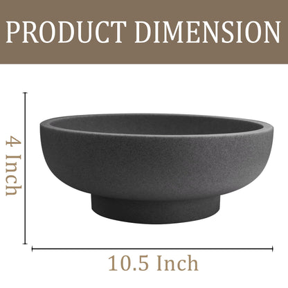 Large Resin Decorative Bowl, Sand Beige
