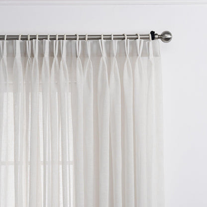 LANTIME Semi Sheer Curtains, Camel 84x108, Set of 2