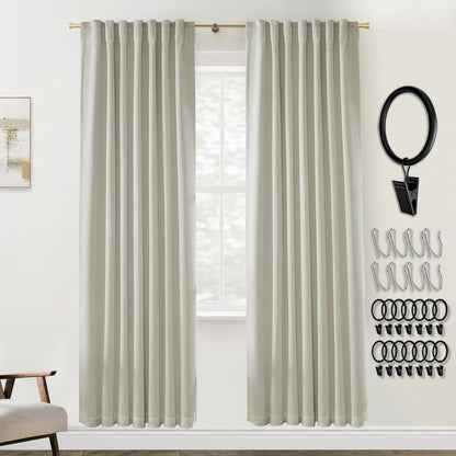 Boho Blackout Curtains Cream 70x90, 2 Panels