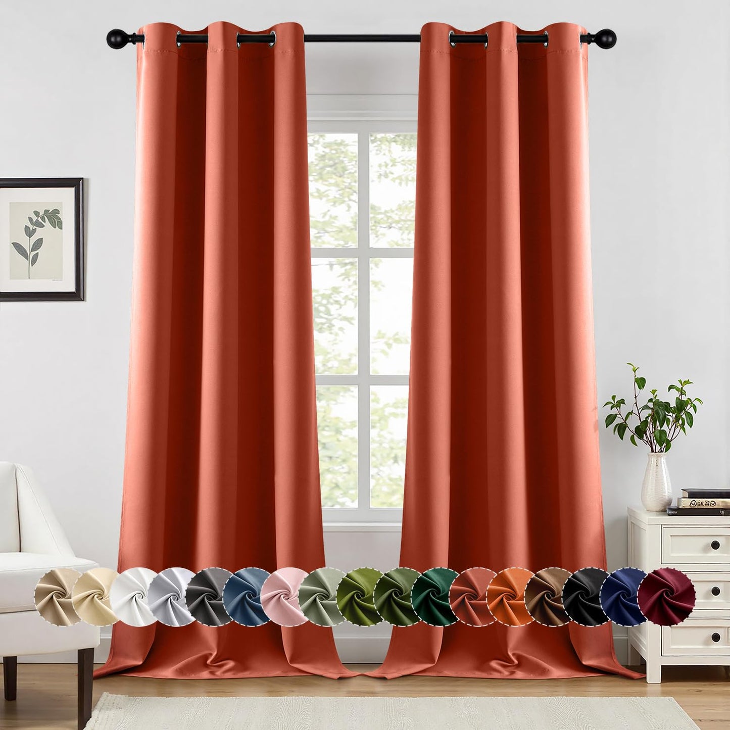 Blackout Curtains – Sage Green, 40"x63", 2 Panels