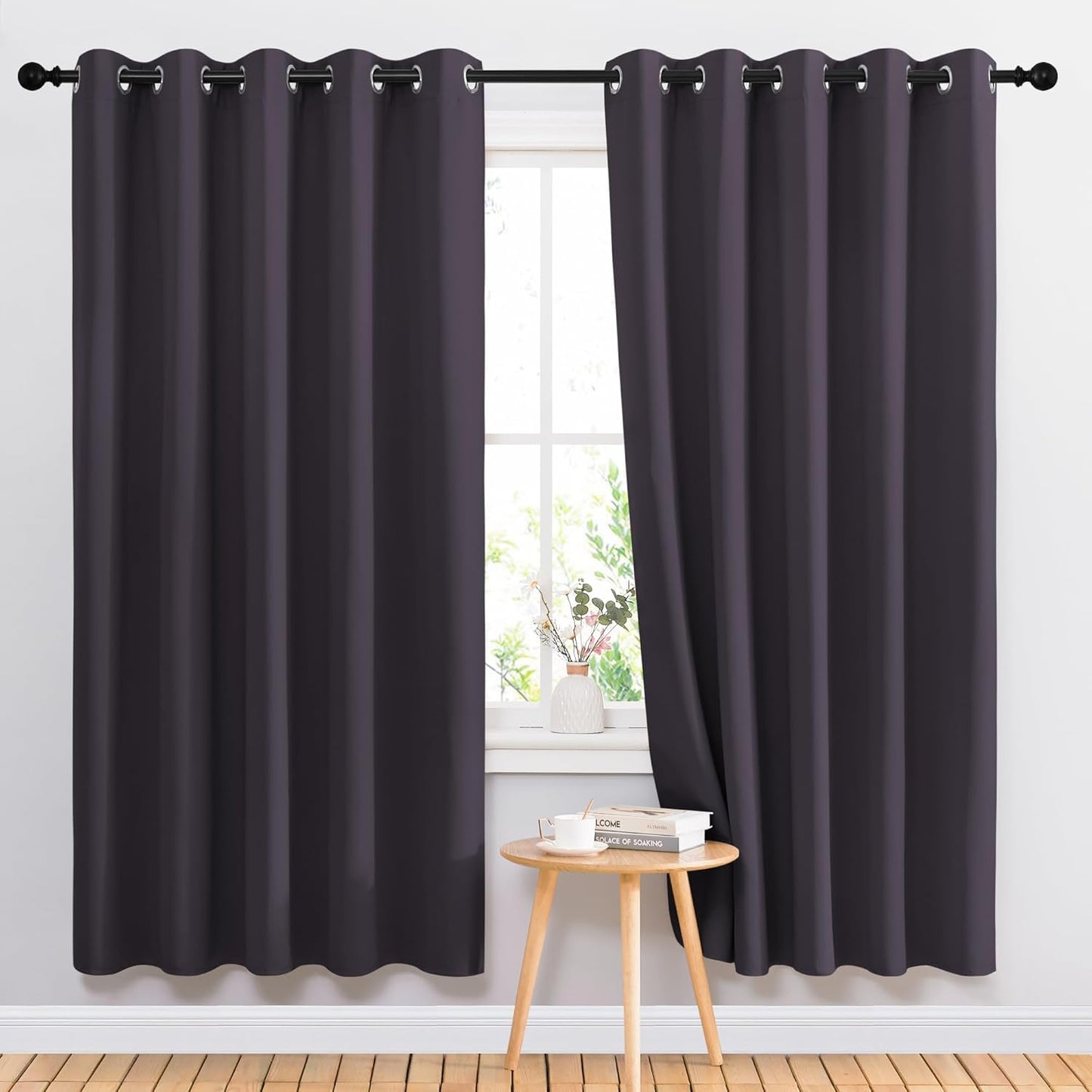 NICETOWN Gray Blackout Curtains for Bedroom