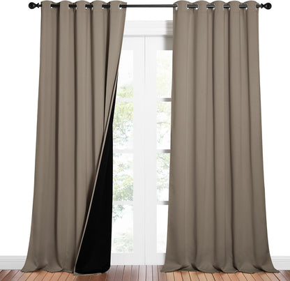 NICETOWN Grey Blackout Curtains 70x108, Set of 2