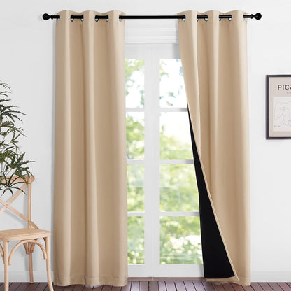 NICETOWN Grey Blackout Curtains 70x108, Set of 2