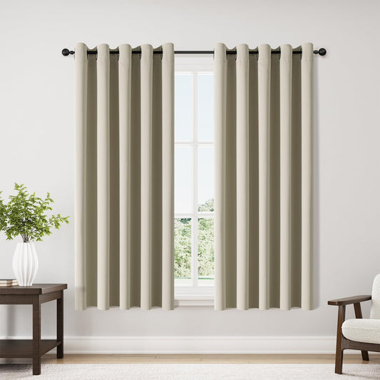 ChrisDowa Blackout Curtains 42x63" Grey, 2 Panels