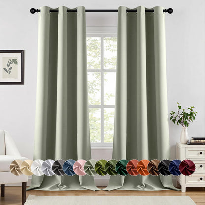 Blackout Curtains – Sage Green, 40"x63", 2 Panels