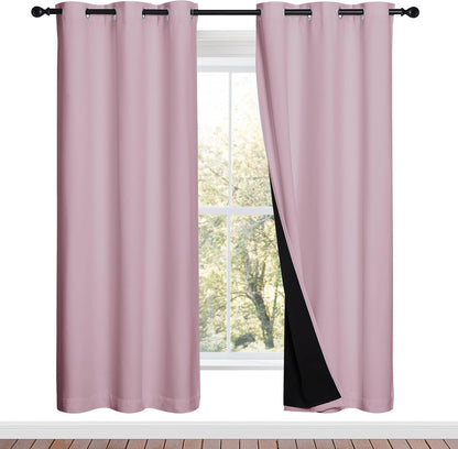 NICETOWN Grey Blackout Curtains 70x108, Set of 2