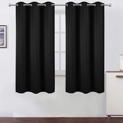 LEMOMO Blackout Curtains 52x84" Black, 2 Panels